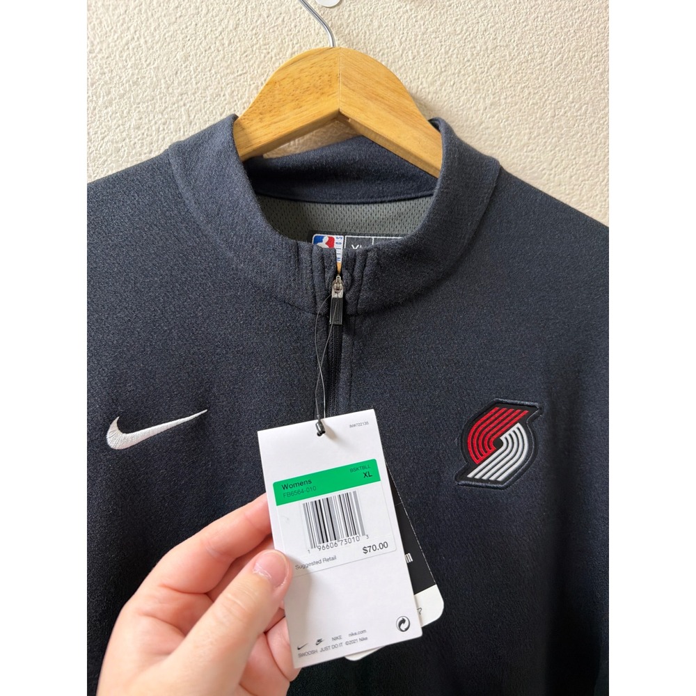 Women's NEW Nike Portland Trail Blazers Quarter Zip Pullover Size XL - Picture 3 of 6